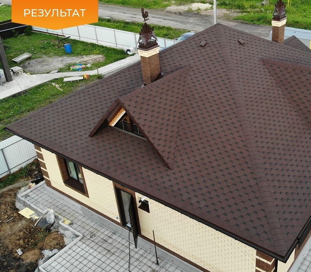 четырехскатная крыша металлочерепица фото домов